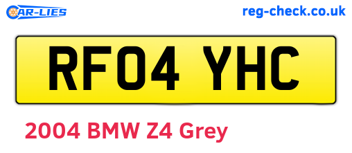 RF04YHC are the vehicle registration plates.