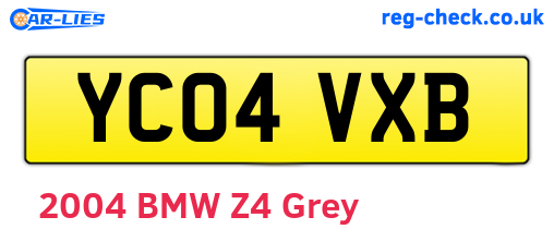 YC04VXB are the vehicle registration plates.
