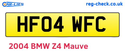 HF04WFC are the vehicle registration plates.