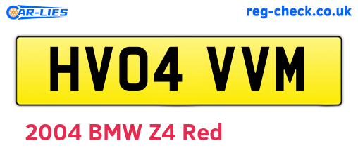 HV04VVM are the vehicle registration plates.
