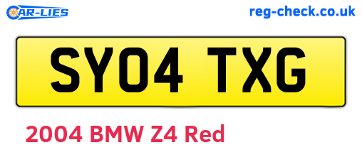 SY04TXG are the vehicle registration plates.
