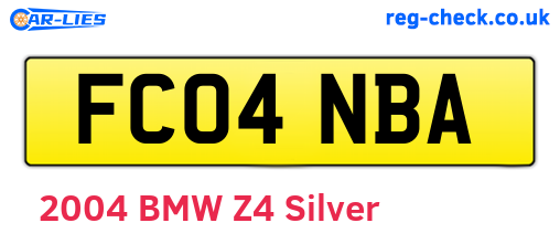 FC04NBA are the vehicle registration plates.