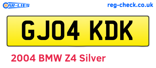 GJ04KDK are the vehicle registration plates.