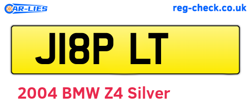 J18PLT are the vehicle registration plates.