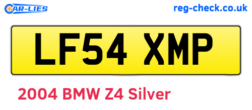 LF54XMP are the vehicle registration plates.