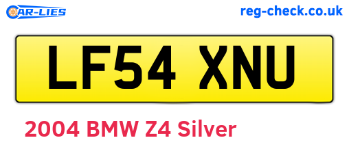 LF54XNU are the vehicle registration plates.