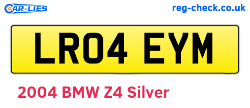 LR04EYM are the vehicle registration plates.