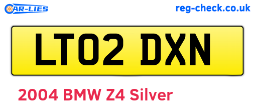 LT02DXN are the vehicle registration plates.