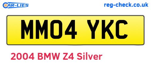 MM04YKC are the vehicle registration plates.