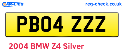 PB04ZZZ are the vehicle registration plates.