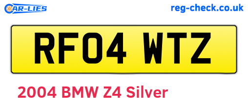 RF04WTZ are the vehicle registration plates.