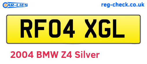 RF04XGL are the vehicle registration plates.