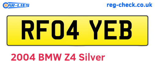 RF04YEB are the vehicle registration plates.