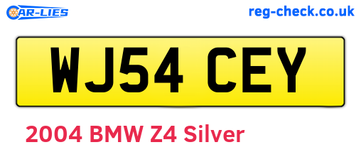 WJ54CEY are the vehicle registration plates.