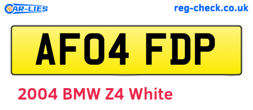 AF04FDP are the vehicle registration plates.