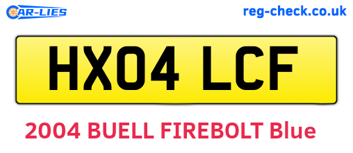 HX04LCF are the vehicle registration plates.