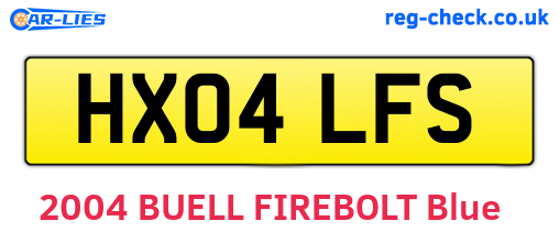 HX04LFS are the vehicle registration plates.