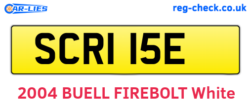 SCR115E are the vehicle registration plates.