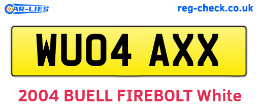 WU04AXX are the vehicle registration plates.