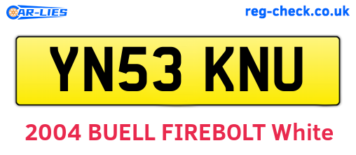 YN53KNU are the vehicle registration plates.