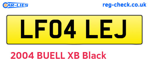 LF04LEJ are the vehicle registration plates.