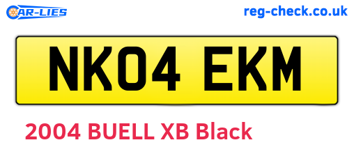 NK04EKM are the vehicle registration plates.