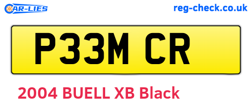 P33MCR are the vehicle registration plates.