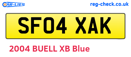 SF04XAK are the vehicle registration plates.