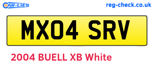 MX04SRV are the vehicle registration plates.