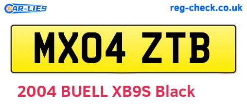 MX04ZTB are the vehicle registration plates.