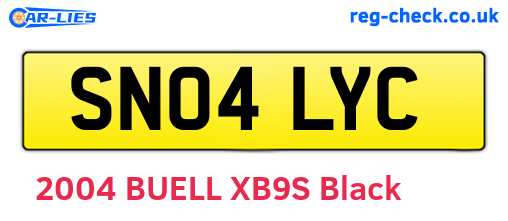 SN04LYC are the vehicle registration plates.