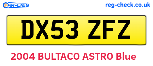 DX53ZFZ are the vehicle registration plates.