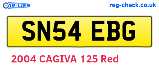 SN54EBG are the vehicle registration plates.