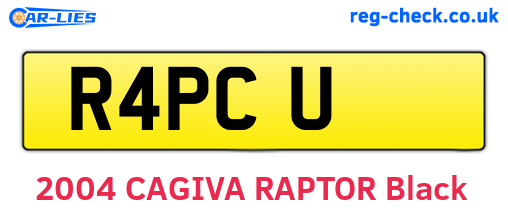 R4PCU are the vehicle registration plates.