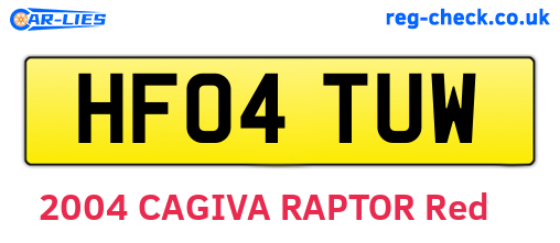 HF04TUW are the vehicle registration plates.