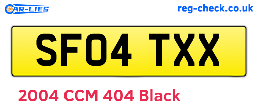 SF04TXX are the vehicle registration plates.