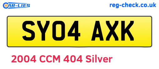 SY04AXK are the vehicle registration plates.