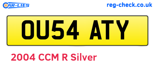 OU54ATY are the vehicle registration plates.