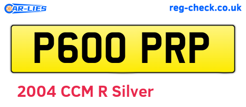 P600PRP are the vehicle registration plates.