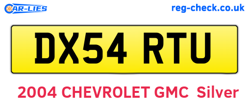 DX54RTU are the vehicle registration plates.
