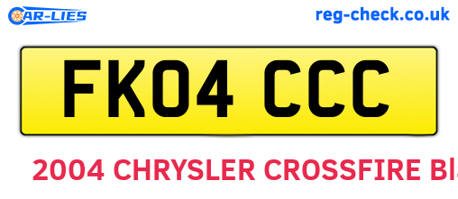 FK04CCC are the vehicle registration plates.