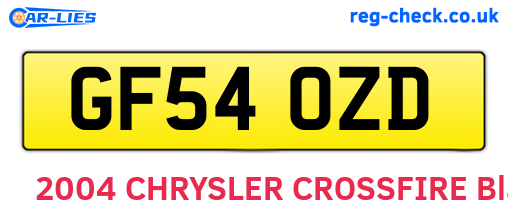 GF54OZD are the vehicle registration plates.