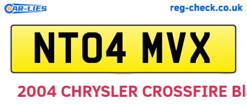 NT04MVX are the vehicle registration plates.