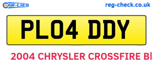 PL04DDY are the vehicle registration plates.