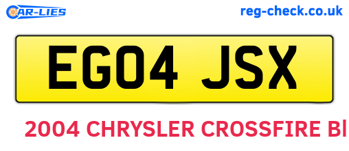 EG04JSX are the vehicle registration plates.