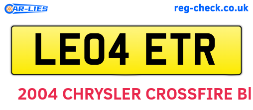 LE04ETR are the vehicle registration plates.
