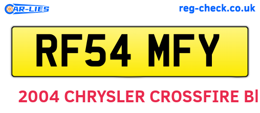 RF54MFY are the vehicle registration plates.
