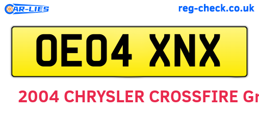 OE04XNX are the vehicle registration plates.