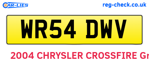 WR54DWV are the vehicle registration plates.