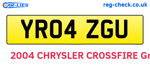 YR04ZGU are the vehicle registration plates.